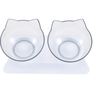 Double Bowl Slanted Cat Feeder by Livingandhome