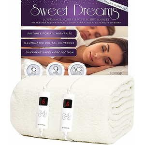 Electric Blanket Bed Fleece Heated Mattress Cover by Sweet Dreams
