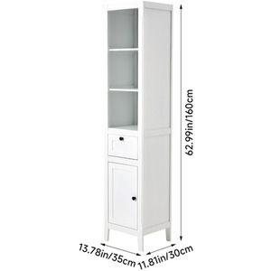 5-Tier Freestanding Bathroom Floor Cabinet - White by lifeideas