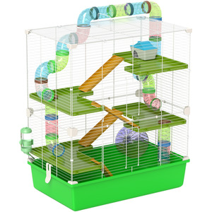 PawHut Large Pet House Cage with Tunnel Tube - Green by PawHut