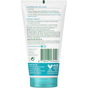 Simple Daily Skin Detox Pore Polishing Face Scrub for Oily Skin, 150ml - Buy 3 by Simple