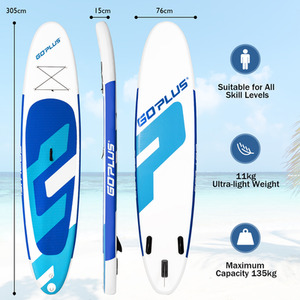 Costway 10ft Inflatable Stand Up Paddle Board-Blue - Blue by Costway