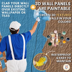 3D Wall Panels (50x50 cm) PVC Cladding Panel in Geometric Line Design by NOVECRAFTO