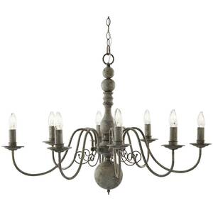 Greythorne 8 Light Chandelier Grey Finish, E14 - Grey