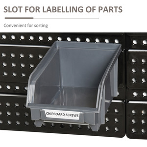 DURHAND 30 Cubbie On Wall Storage Board Tool - Red & Grey by DURHAND