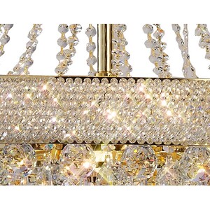 Alexandra Ceiling Pendant Chandelier 3 Tier 29 Light French Gold, Crystal - Gold