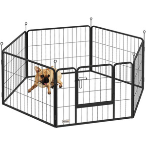 PawHut 6 Panel Dog Playpen - Grey / 60cm by PawHut