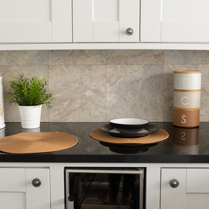 Light Slate Self Adhesive Wall Tiles - Beige by d-c-fix