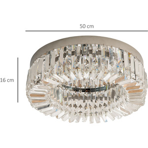 HOMCOM Modern Crystal Ceiling Light Chandeliers - Silver by HOMCOM