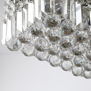HOMCOM Crystal Ceiling Light Square Chandelier - Silver by HOMCOM