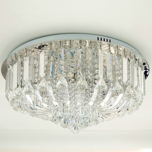Genuine K9 Crystal Flush Ceiling Light Round Chandelier 3 Colours by WDW