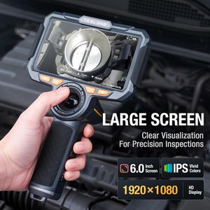 360 Degree Articulating Inspection Camera with 6-inch Monitor and Dual Lens - Black by Teslong
