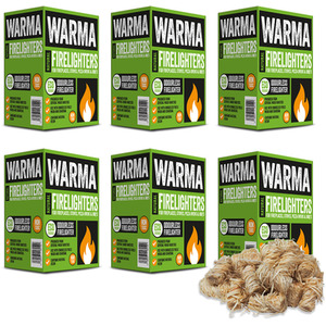 6 Boxes of 30 Warma Eco Firelighters - Beige by Warma