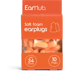 EarHub Premium 10 Pairs of Soft Foam Earplugs - Orange by EarHub