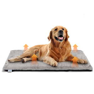 Self Heating Pet Pad Dog Bed Soft Fleece Dog Crate Bed Mattress with Memory Foam - Grey / XL (L91.5*W58*H4cm) by Nobleza