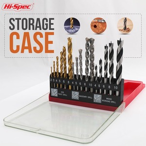 16 Piece Compact Multi Drill Bit Set - Gold by Hi-Spec
