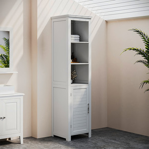 Freestanding Bathroom Tall Cabinet with Blind Door by Livingandhome