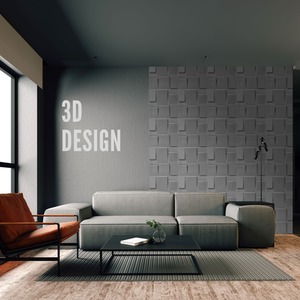 3D Wall Panels with Adhesive Included, Geometric Squares Design by NOVECRAFTO