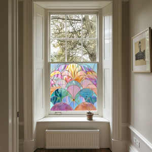 Osiglia Art Deco Stained Glass Privacy Window Film by Creative Printing