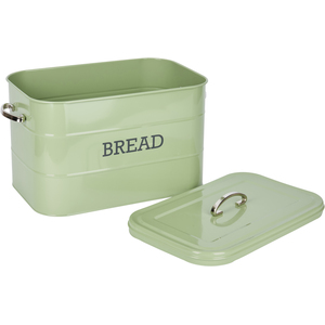 Living Nostalgia Large Metal Bread Bin Green - Green by Living Nostalgia