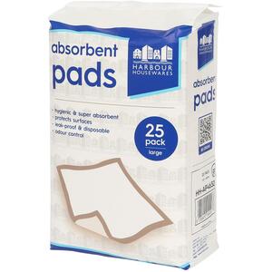 Disposable Puppy Training Pads - 60cm x 60cm - Pack of 25 - White / 100 by Harbour Housewares