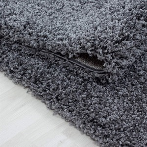 Abaseen Dark Grey Shaggy Rug Rectangular Soft Touch Thick Pile - Dark Grey / 110cm by Abaseen