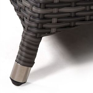 Savannah Round Rattan Patio Dining Set with Ice Bucket Drinks Cooler - Grey / 8 by Giardino