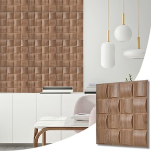 3D Wall Panels (50x50 cm) PVC Cladding Panel in Square Grid Lattice Design by NOVECRAFTO