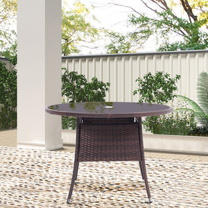 Rattan Dressing Garden Coffee Table - Black / 20.1kg by Livingandhome