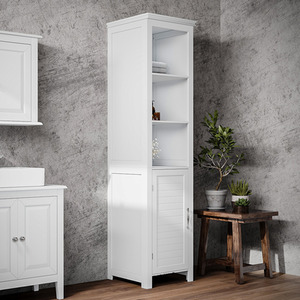 Freestanding Bathroom Tall Cabinet with Blind Door by Livingandhome