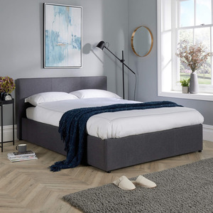 Home Source Endura End Lift Ottoman Grey Bedframe - Grey / Double by Home Source