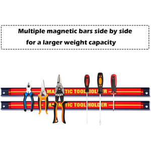 6Pcs Magnetic Tool Holder Magnetic Organizer Bar - Red by Costway