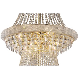 Alexandra Ceiling Pendant Chandelier 3 Tier 37 Light French Gold, Crystal - Gold