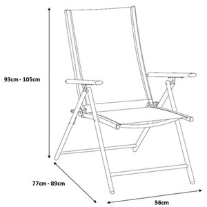 Rio 5 Position Garden Chair - Navy by Outdoor Essentials