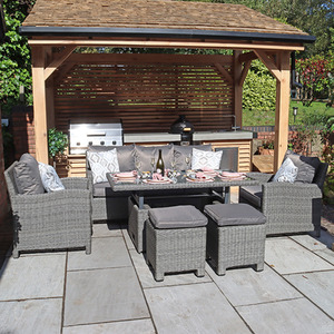 Paris 6 Piece Sofa Dining Set - Grey by Royalcraft