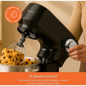 Innoteck 4.5L Stand Mixer- 12 Speed Controls, 600W - Black by Innoteck