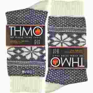 Ladies Vintage Nordic Fairisle Style Winter Wool Blend Socks - Grey by THMO