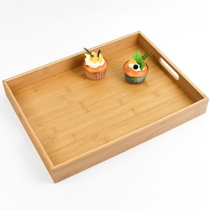 Set of 3 Wooden Bamboo Breakfast Trays - Brown by Maison Des Cadeaux