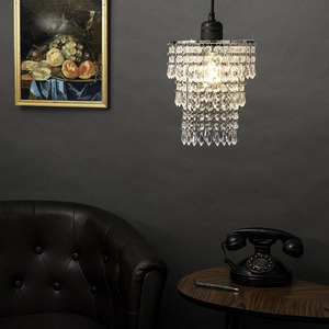 CGC LIZA Three Tier Large Chandelier Crystal and Chrome Ceiling Light Shade - Chrome by CGC Lighting