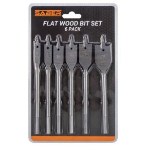 Saber Six Piece Flat Wood Bit Set by Saber