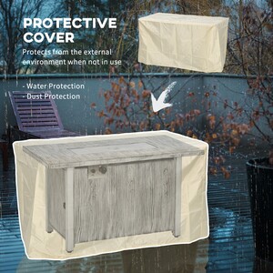 Outsunny 50,000 BTU Propane Gas Fire Pit Table with Wind Guard by Outsunny