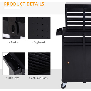 DURHAND 2 in 1 Metal Tool Cabinet Storage Box - Black by DURHAND