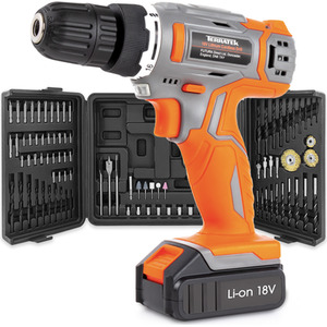 18V Cordless Drill and 89pc Screwdriver Set - Grey by Terratek