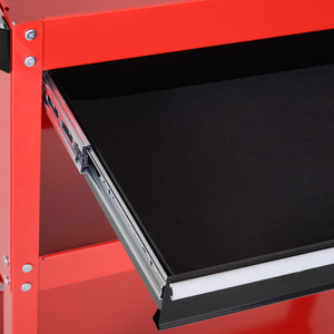 DURHAND 3-Tier Tool Trolley Cart Storage Shelf Roller Cabinet - Red by DURHAND