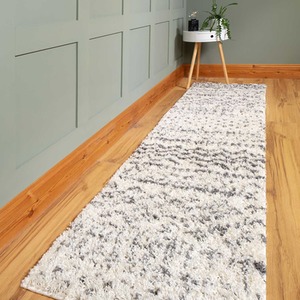 Super Soft Cream Grey Scandi Aztec Tribal Shaggy Area Rug by The Rug House