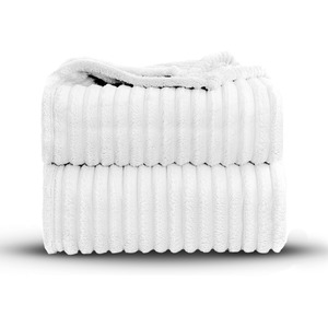 Snug Soft Chunky Ribbed Cord Plush Throw Blanket by Velosso