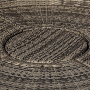 Outsunny 5 Piece Cushioned Outdoor Rattan Round Sofa Set - Grey by Outsunny