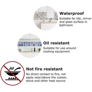 Walplus Wall Tiles Stickers - Multicoloured / 10cm / 24 / 35.3cm by WALPLUS