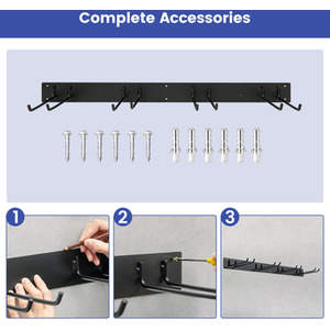 Garage Tool Storage Rack - Black by Costway