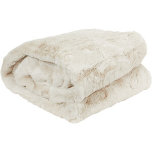 Rabbit Faux Fur Throw - Champagne / Extra Large by Divante